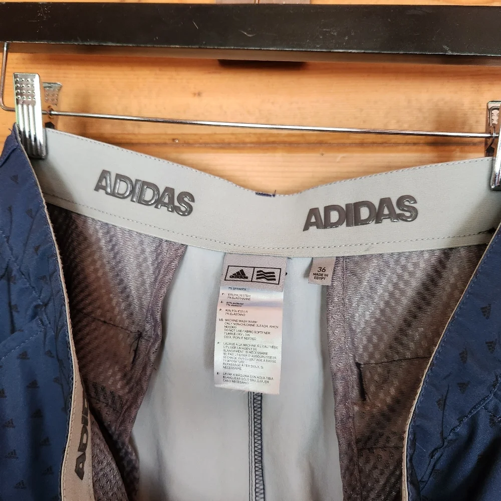 Adidas Ultimate 365 4Way Stretch Golf Short Adi Allover Print Blue Breathable 36